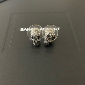 Small Crystal Skull Stud Earrings